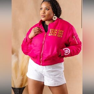 Women's Pink Bomber Reversible Jacket